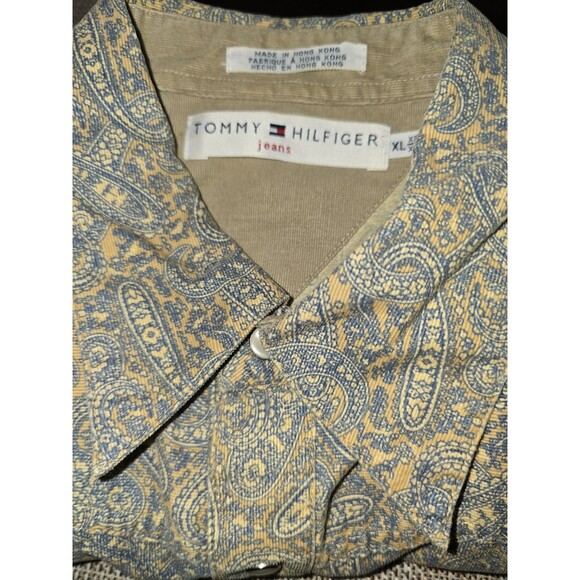 Vintage 2003 Tommy Hilfiger Jeans Paisley Corduroy Western Snap Shirt Men’s XL - Picture 10 of 11